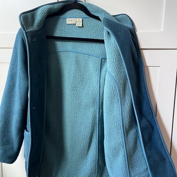 Share L.L.Bean Women's Teal Blue Fleece Polartec Classic Sweater Jacket - Picture 6 of 7
